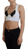 Dolce & Gabbana White Viscose Sleeveless Cropped Bustier Top