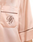 Dolce & Gabbana Pink Silk Long Sleeves Logo Pajama Blouse Top