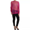 Dolce & Gabbana Pink Transparent Crewneck Long Sleeves Top