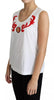 Dolce & Gabbana White Cotton Heart Applique Sleeveless Tank Top