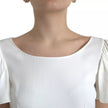 Dolce & Gabbana White Viscose Round Neck Short Sleeves Top