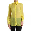 Dolce & Gabbana Yellow Long Sleeve Button Down Blouse Top