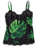 Dolce & Gabbana Black Philodendron Print Silk Camisole Underwear