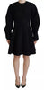 Dolce & Gabbana Black Long Sleeves A-line Mini Cotton Dress