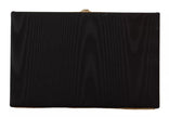 Dolce & Gabbana Black Silk Gold Frame Clutch Evening Party Purse Bag