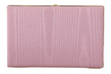 Dolce & Gabbana Pink Silk Gold Frame Clutch Evening Party Purse Bag