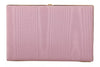 Dolce & Gabbana Pink Silk Gold Frame Clutch Evening Party Purse Bag