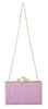 Dolce & Gabbana Pink Silk Gold Frame Clutch Evening Party Purse Bag