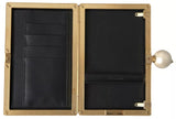 Dolce & Gabbana Pink Silk Gold Frame Clutch Evening Party Purse Bag