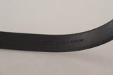 Dolce & Gabbana Black Calf Leather Vintage Logo Metal Buckle Belt