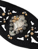 Dolce & Gabbana Black Canvas Embellished Waist Women Belt
