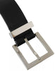 Dolce & Gabbana Black Leather Beige Strap Silver Metal Buckle Belt