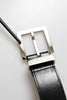 Dolce & Gabbana Black Leather Beige Strap Silver Metal Buckle Belt