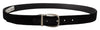 Dolce & Gabbana Black Velvet Silver Tone Metal Logo Buckle Belt