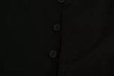 Dolce & Gabbana Black Solid STAFF Slim Fit Waistcoat Vest