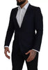 Dolce & Gabbana Blue Wool Single Breasted Coat Men Blazer