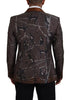 Dolce & Gabbana Bronze Monkey Print Silk Slim Jacket Blazer
