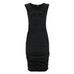 Love Moschino Chic Side-Curled Sleeveless Dress with Logo