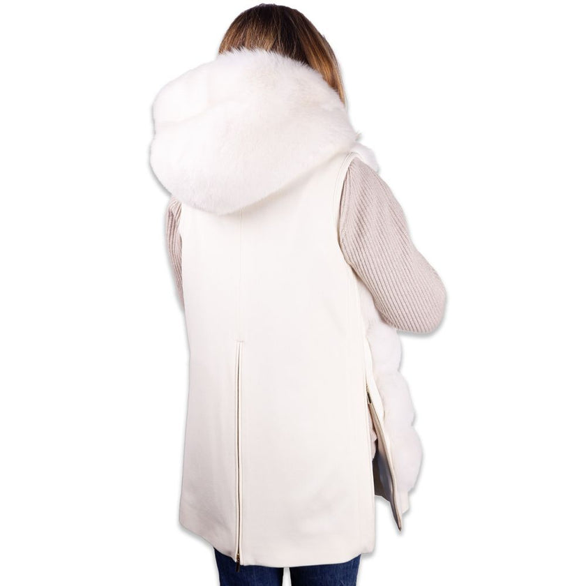 Made in Italy White Wool Women Coat