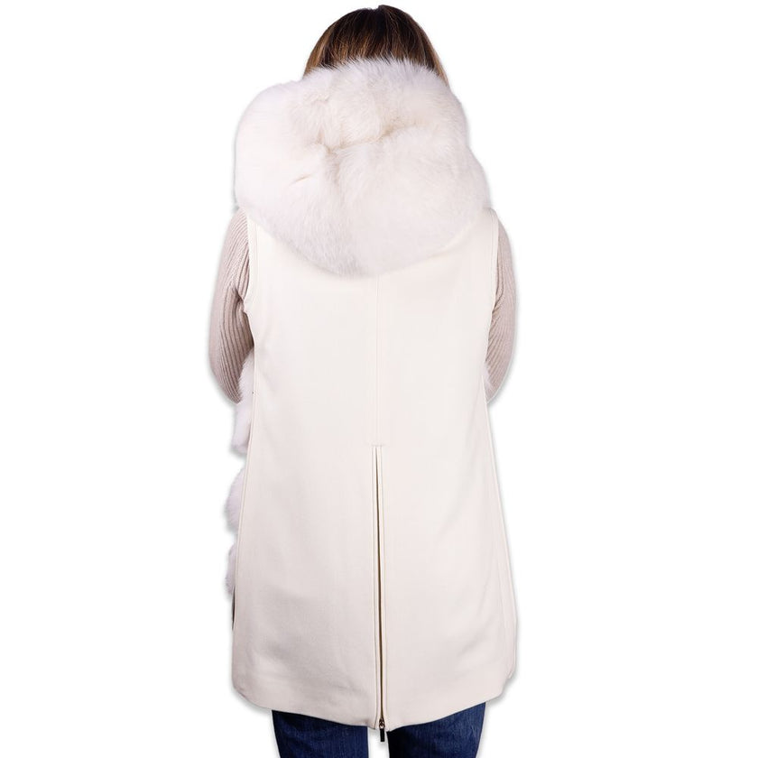 Made in Italy White Wool Women Coat