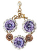 Dolce & Gabbana Gold FIORI BLOOMING Floral Baroque Crystals Bracelet
