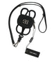 Dolce & Gabbana Black Calfskin Leather DG Logo Coin Purse Lanyard Wallet