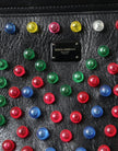 Dolce & Gabbana Black SICILY Leather LED Top Handle Shoulder Bag