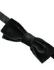 Dolce & Gabbana Black Velvet Cotton Adjustable Neck Men Bow Tie