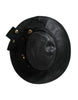 Dolce & Gabbana Black Leather DG Coin Crystal Wide Brim Hat