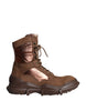 Dolce & Gabbana Brown Suede Leather Military Combat Men Boots Shoes