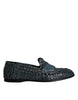 Dolce & Gabbana Blue Woven Leather Slip On Loafers Men Shoes