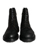 Dolce & Gabbana Black Lace Up Mid Calf Boots Men Shoes