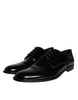 Dolce & Gabbana Black Calfskin Leather Derby Men Dress Shoes