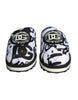 Dolce & Gabbana Black White Quilted Logo Sandals Slides Shoes