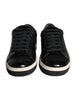 Dolce & Gabbana Black Leather Men Low Top Sneakers Shoes