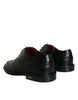 Dolce & Gabbana Black Leather Oxford Wingtip Formal Men Shoes