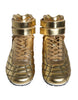 Dolce & Gabbana Gold Leather Sartoria High Top Sneakers Shoes