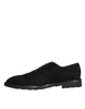 Dolce & Gabbana Black Suede Sicilia Lace Up Formal Shoes