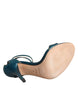 Dolce & Gabbana Dark Green Calf Leather Heels Sandals Shoes