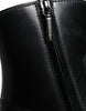 Dolce & Gabbana Black Leather Ankle Boots Booties Shoes