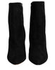 Dolce & Gabbana Black Suede Leather Mid Calf Boots Shoes