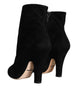 Dolce & Gabbana Black Suede Leather Mid Calf Boots Shoes