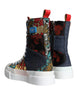 Dolce & Gabbana Multicolor Patchwork Logo High Top Sneakers Shoes