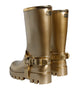 Dolce & Gabbana Metallic Gold Rubber PVC Rain Boots Shoes