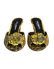 Dolce & Gabbana Yellow Leather Block Heels Slides Shoes