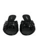 Dolce & Gabbana Black Leather Heels Slides Sandals Shoes