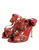 Dolce & Gabbana Coral Exotic Leather Heels Sandals Shoes