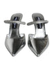 Dolce & Gabbana Silver Crystal Leather Slip On Sandals Shoes