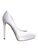 Dolce & Gabbana White Satin Platform High Heels Pumps Shoes