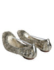 Dolce & Gabbana Silver Patent Leather Scrunch Ballet Flats Shoes